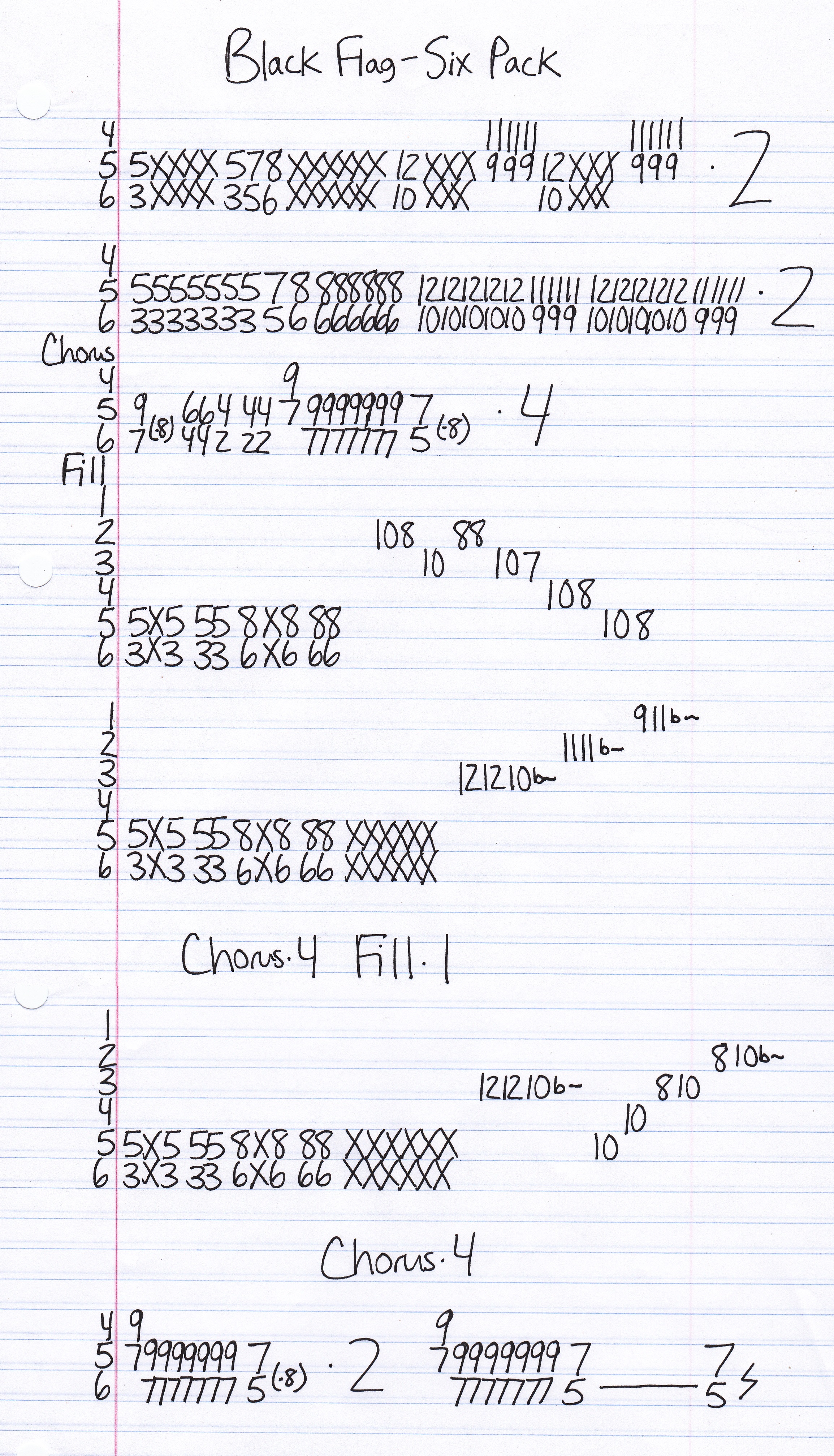 High quality guitar tab for Six Pack by Black Flag off of the album Damaged. ***Complete and accurate guitar tab!***